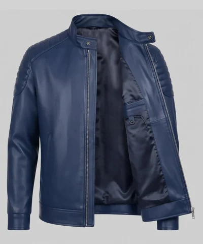 Durable and fashionable slim-fit leather biker jacket for a sharp look