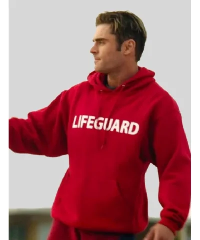 Efron Baywatch Lifeguard Red Hoodie