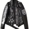 Eye Dare You Black Leather Jacket
