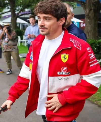 F1 Grand Prix Of Australia Charles Leclerc Red Ferrari Racing Jacket