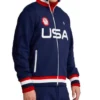 Full-Zip 2026 Team USA Track Navy Blue Jacket