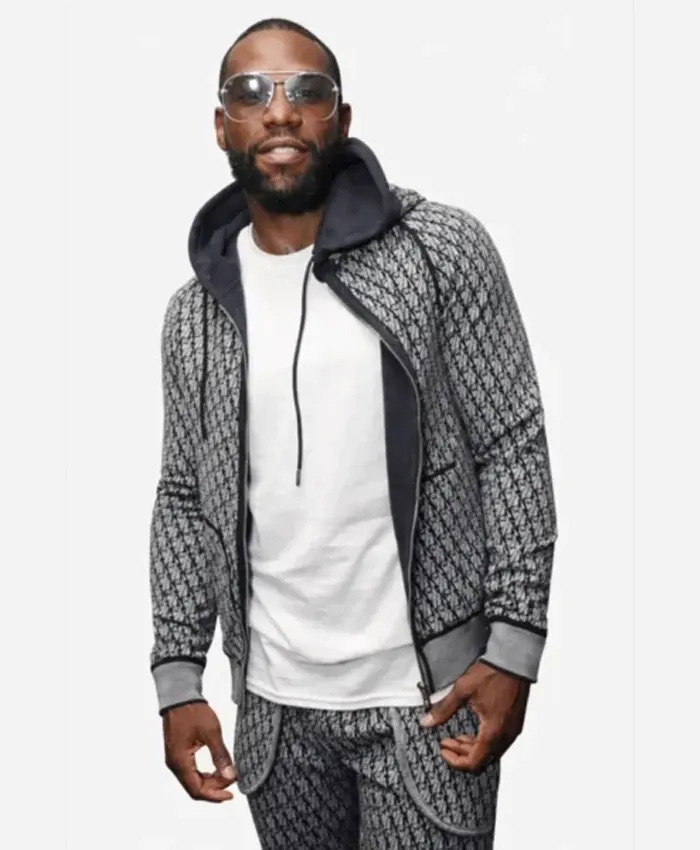 Material: Fleece Inner: Soft Fabric Lining Front: Zipper Closure Collar: Hooded Collar Sleeves: Full-Length Sleeves Cuffs: Rib Knitted Cuffs Pockets: Two Outside Pockets Color: Grey and Blac