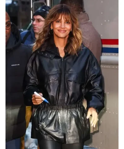 Halle Berry Crime 101 Black Leather Jacket