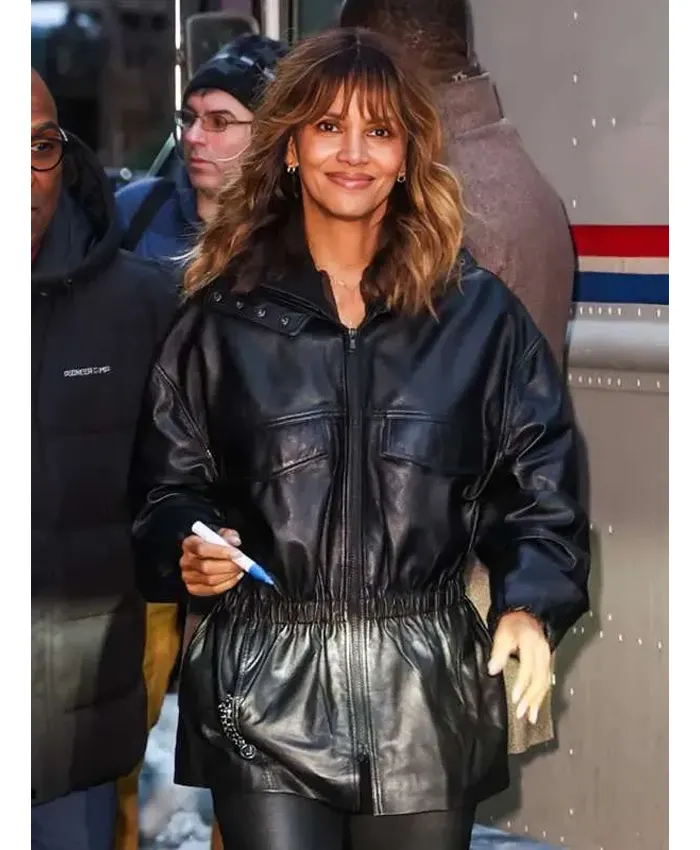 Halle Berry Crime 101 Black Leather Jacket