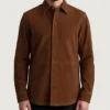 Haven Brown Suede Leather Shirt