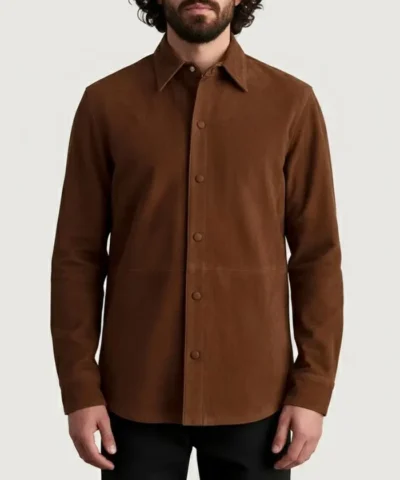Haven Brown Suede Leather Shirt