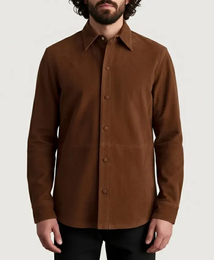 Haven Brown Suede Leather Shirt