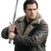 Henry Cavill Highlander Shearling Leather Coat