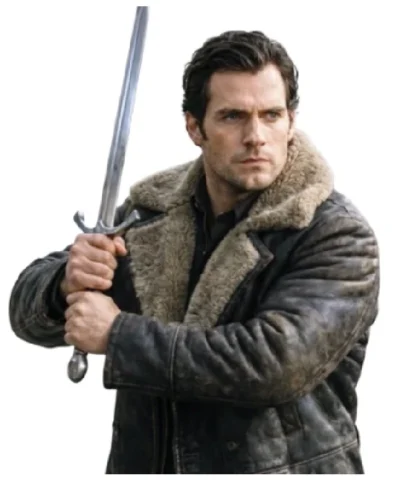 Henry Cavill Highlander Shearling Leather Coat