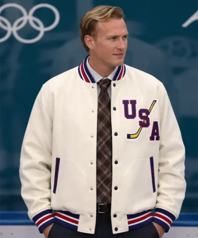 Hockey Team USA 2026 John Wroblewski White Jacket