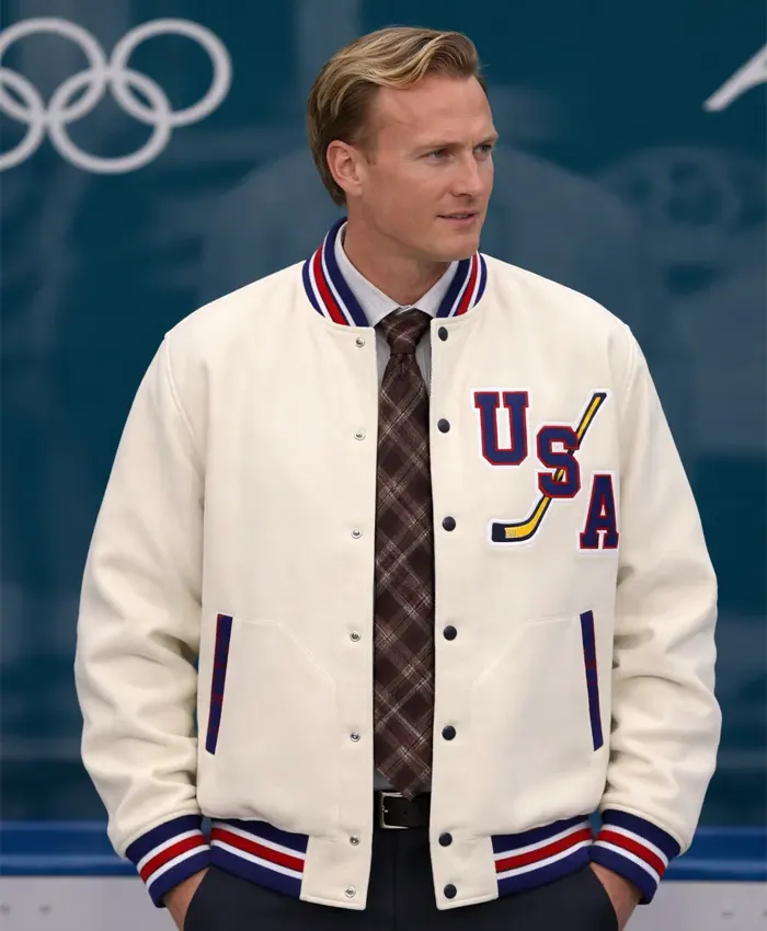 Hockey Team USA 2026 John Wroblewski White Jacket