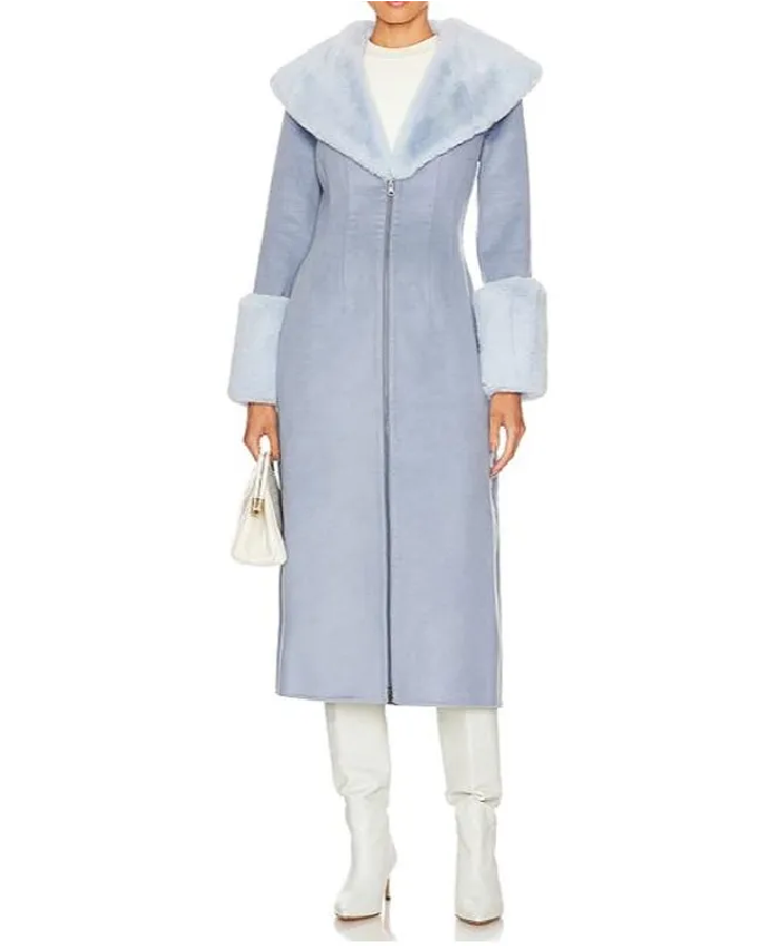 Hollywood 2026 Emily Orozco Blue Fur Coat