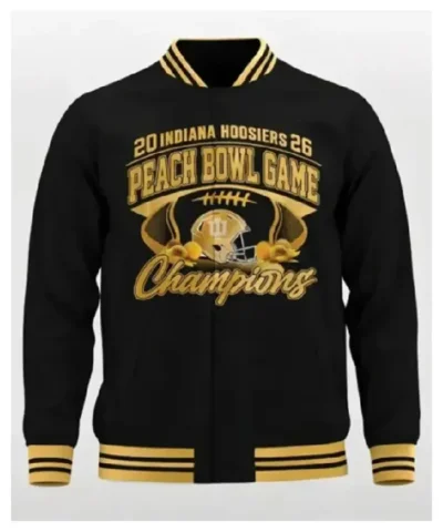 Indiana Hoosiers 2026 Peach Bowl Champions Black Jacket