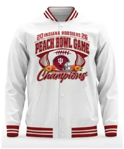 Indiana Hoosiers 2026 Peach Bowl Champions White Jacket