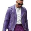 Jalen-Hurts-Purple-Leather-Jacket