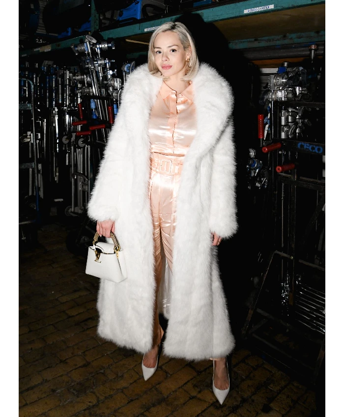 Jean Furry White Coat