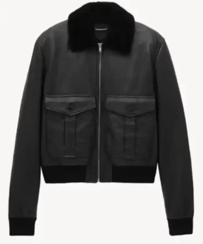 John Legend The Voice Season 29 Shearling Collar Leather Jacket