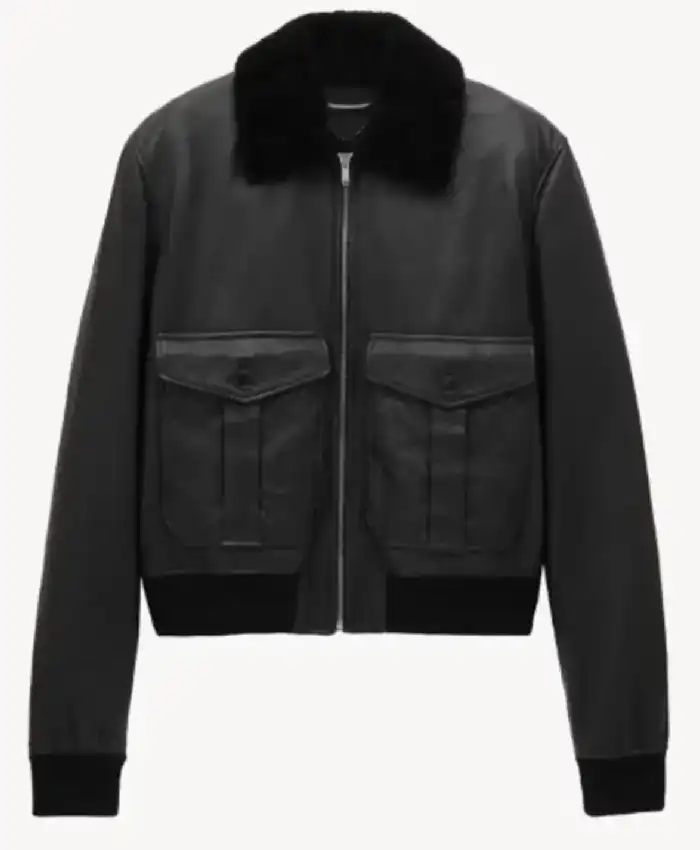 John Legend The Voice Season 29 Shearling Collar Leather Jacket