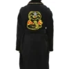 Karate Kid Cobra Kai Black and Yellow Logo Printed Bathrobe Coat