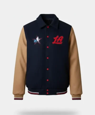LA All-Star Game Blue and Tan Varsity Jacket