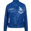 LA Dodgers Sugar Skull Blue Satin Jacket