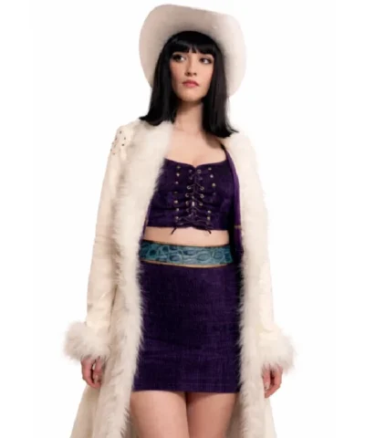 Lera Abova One Piece S02 White Fur Leather Coat