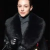 Lili Reinhart Street Style 2026 Black Fur Leather Coat