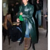 50% Off Dua Lipa Green Raf Simons Leather Coat