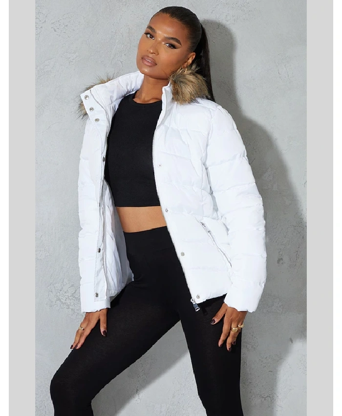 Little Thing White Hooded Puffer Jacket