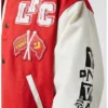 Liverpool FC Full-Snap Varsity Red and White Jacket