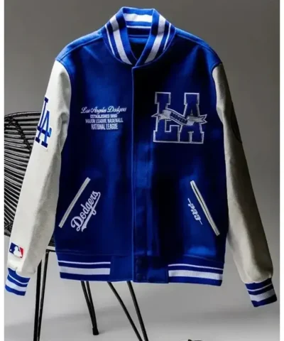 Los Angeles Dodgers Pennants Blue Varsity Bomber Jacket