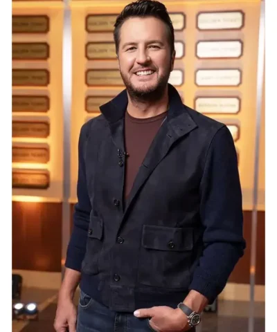 American Idol Season 24 2026 Luke Bryan Blue Suede Leather Jacket
