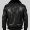 Maurice Black G1 Bomber Leather Jacket For Mens Back