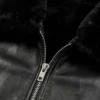 Maurice G1 Bomber Leather Black Jacket For Mens Close Up Zip