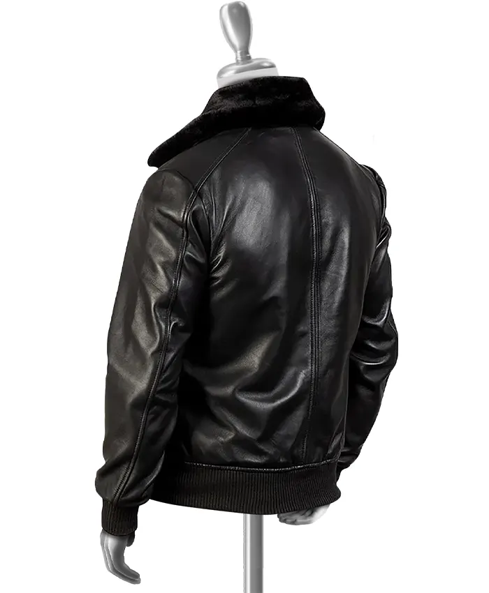 Men’s Black G-1 Maurice Bomber Leather Jacket For Unisex