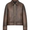 Men-s Vintage Brown Distressed Leather Bomber Jacket