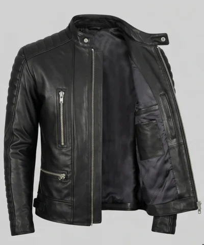 Mens Biker Leather Jacket Hadrian
