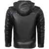 Men’s Fred Hooded Leather Black Jacket