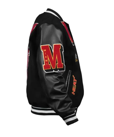 Miami Heat Mashup Logo Black Bomber Jacket