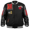 Miami Heat Mashup Logo Varsity Jacket - Black