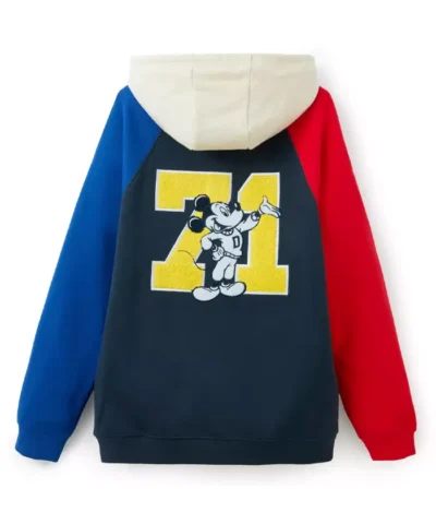 Mickey Mouse Collegiate Henley Multicolor Hoodie