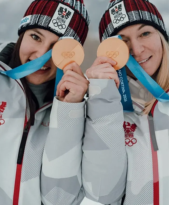 Milano Cortina 2026 Winter Olympics Opening Ceremony Team Austria Grey Hooded Jacket