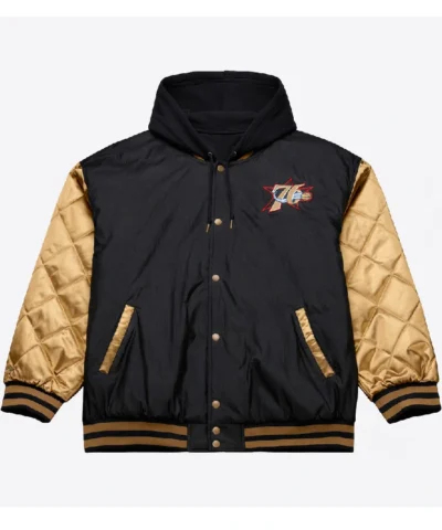 Mitchell & Ness Black Philadelphia 76ers Hoodie Jacket