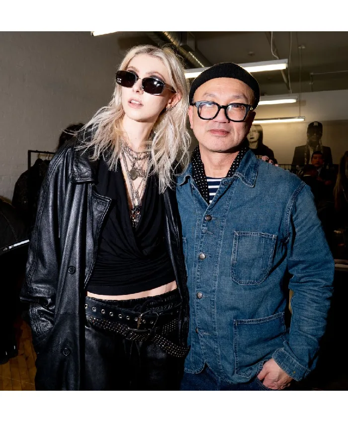 Momsen Black Leather Coat