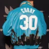 NBA All Star Weekend 2026 Stephen Curry Jeff Hamilton Blue Leather Jacket