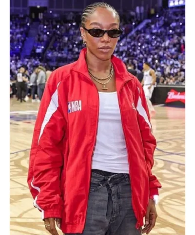 NBA London Game Naomi Ackie Red Jacket