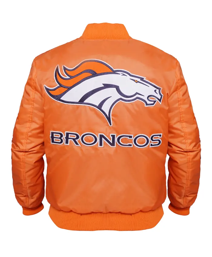 NFL Denver Broncos Super Bowl Orange Satin Bomber Jacket