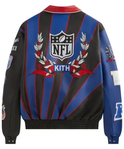 NFL Kith x Jeff Hamilton Giants Varsity Leather Jacket