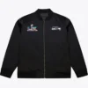 Shop the Seattle Seahawks Super Bowl LX Champions bomber jacket with polyester fabric, ribbed trims, zipper closure, and multiple pockets for fans.