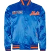 NY Mets Turn It Up M Classic Rib Royal Satin Jacket